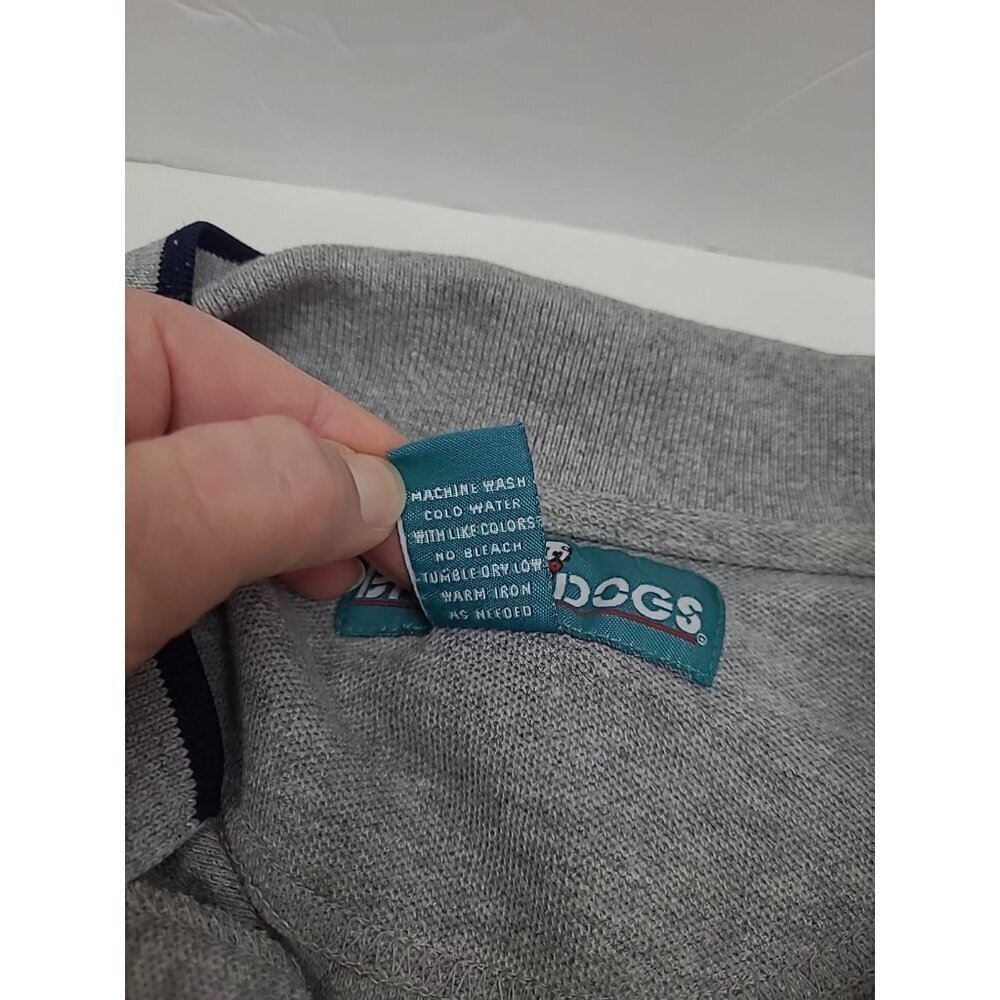 Vintage Big Dogs Polo Shirt Men's Size XL Embroidered Logo Y2K Grey - Picture 6 of 8